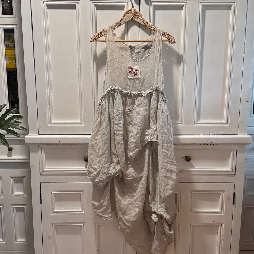 Vintage Magnolia Pearl Dress Linen Gauze Sheer - Picture 12 of 17